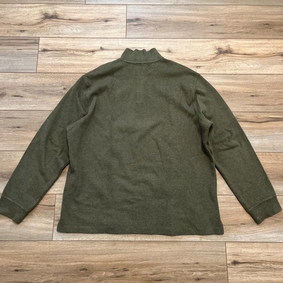 Men's Polo Ralph Lauren 1/4 Zip Sweater SZ XXL Green Cotton Pullover Casual Logo - Picture 10 of 11